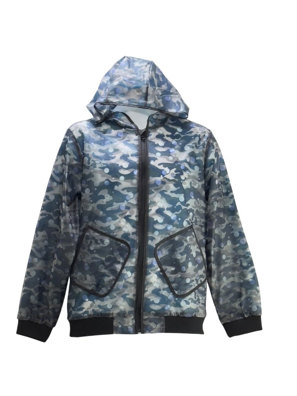 Wonder Nation Kids Camouflage Rain Shell Hooded Jacket Polyurethane Size XXL
